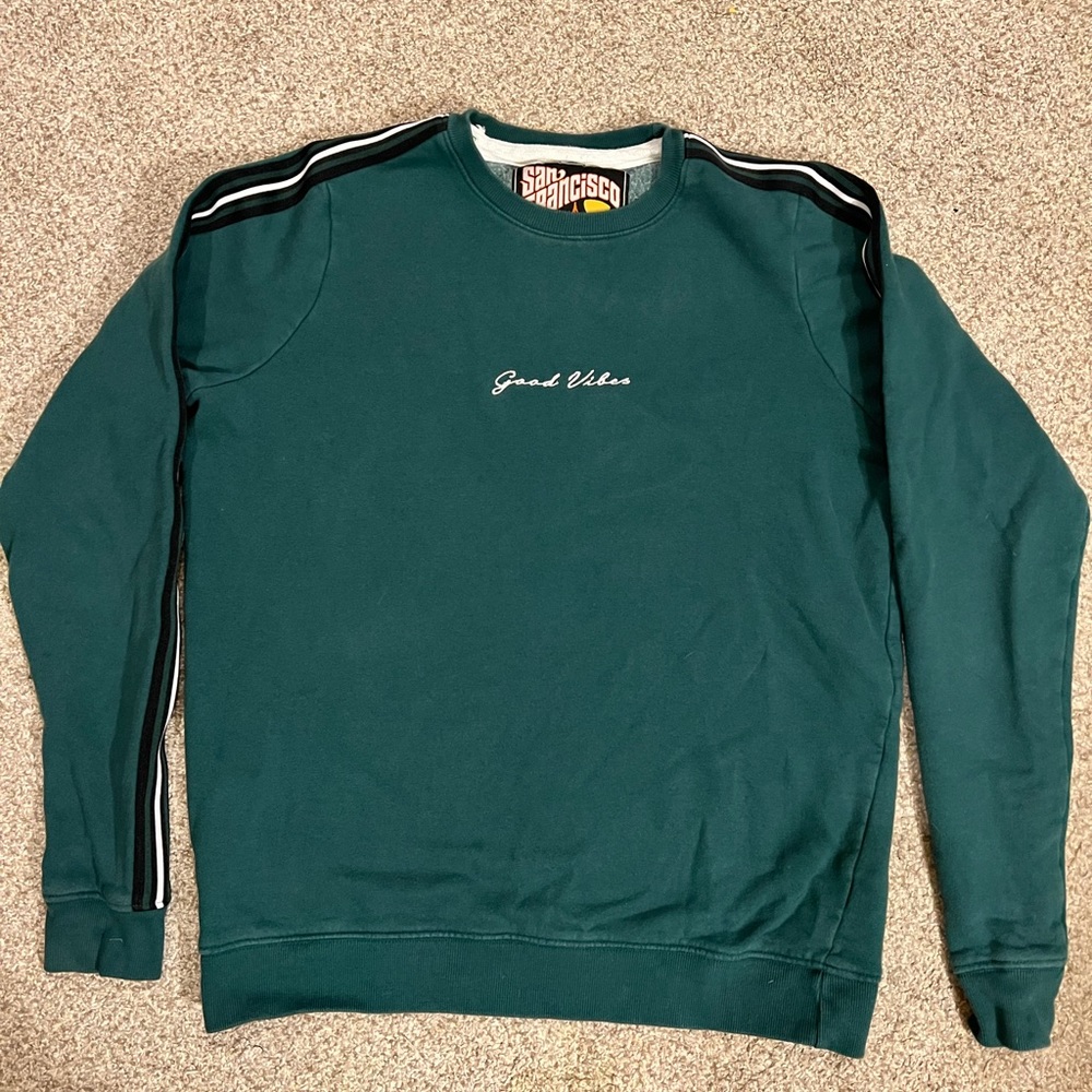 Green and black streetwear Crewneck